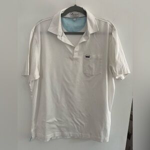 Mens Peter Millar Golf Polo Size XL White Crown Cool